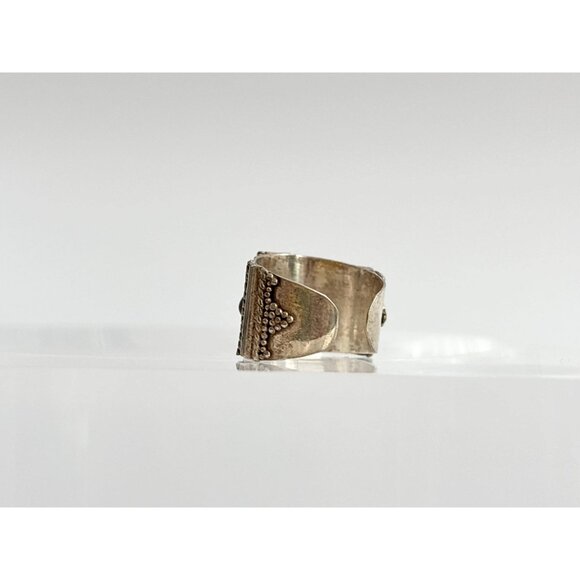 Rope Accented Vintage Antiqued Balinese 925 Vintage Ring - sz 2 - Picture 5 of 13